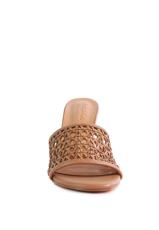 TEASE Woven Heeled Slides