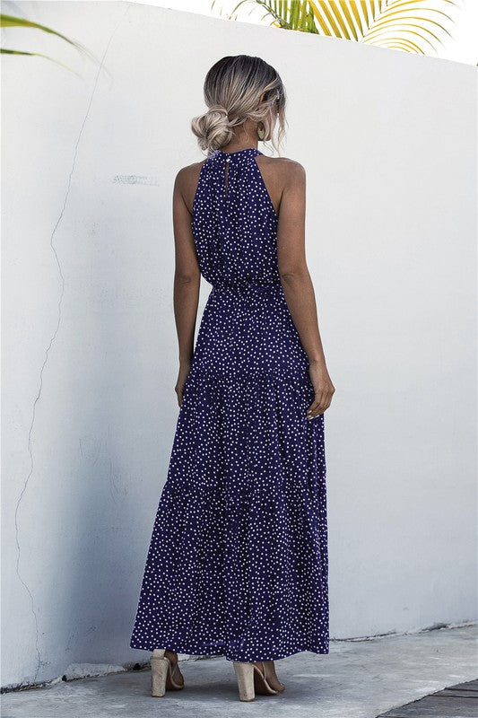 Womens Polka Dot Maxi Dress