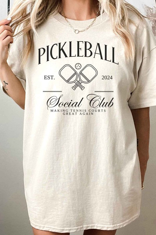 PICKLEBALL SOCIAL CLUB OVERSIZED GRAPHIC TEE